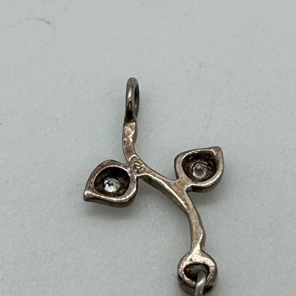 Sterling Silver Vintage Floral S-Link Bracelet 7.81 Grams With Rhinestones 1990s - Picture 14 of 16